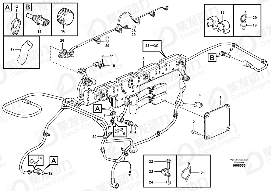 VOLVO Cable harness 15084884 Drawing