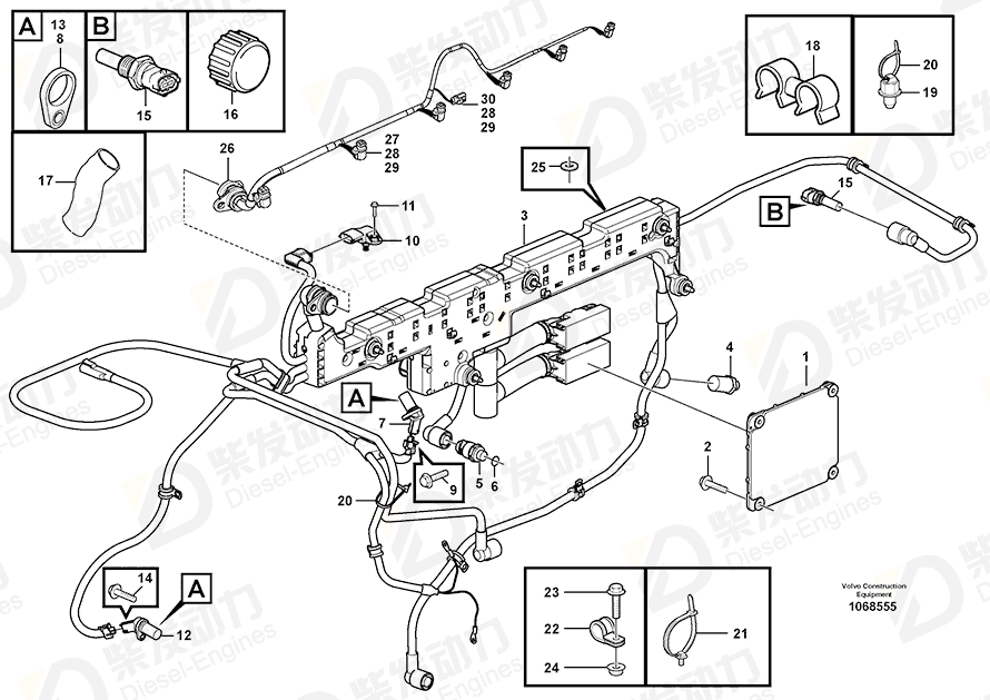 VOLVO Cable harness 15084884 Drawing VOLVO Cable harness 15084884 Drawing