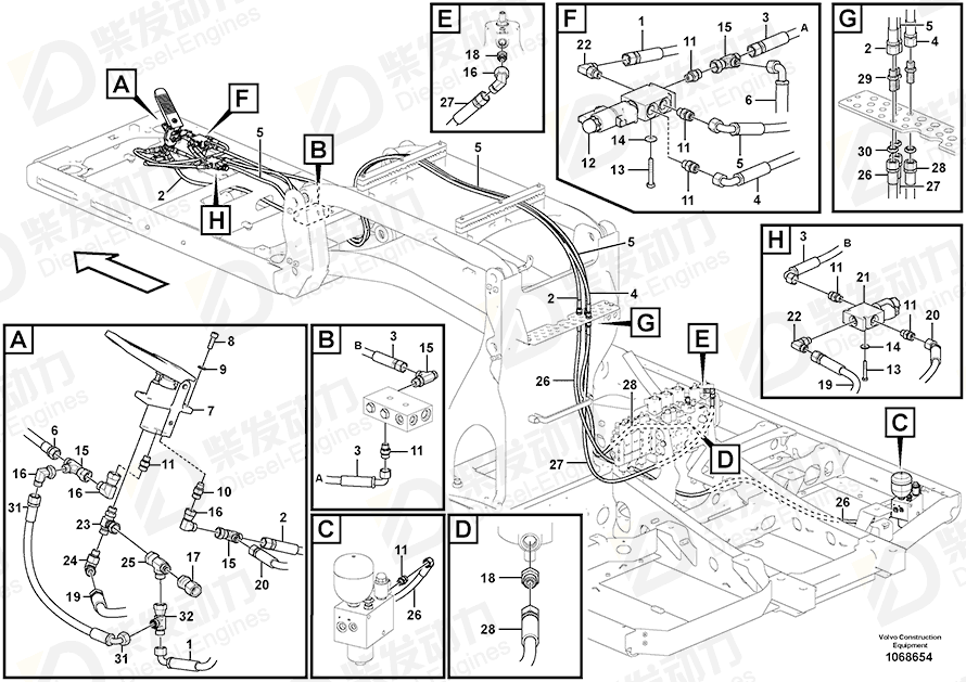 VOLVO Hose assembly 936702 Drawing