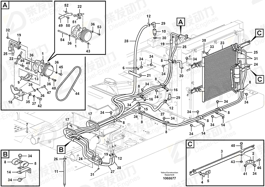 VOLVO Hose 14533437 Drawing