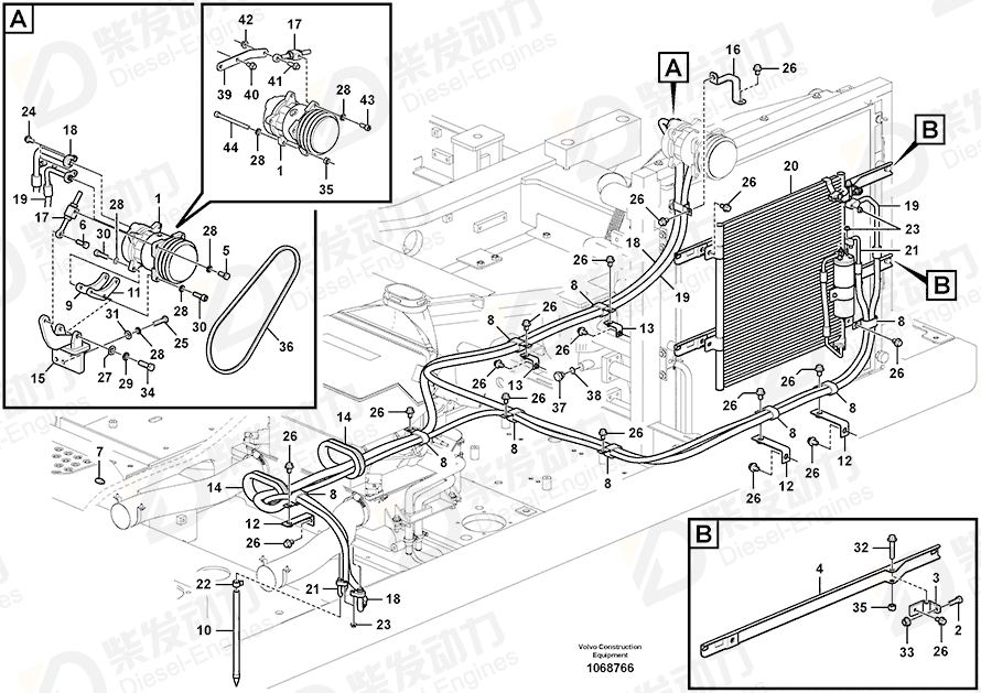 VOLVO Hose 14550866 Drawing