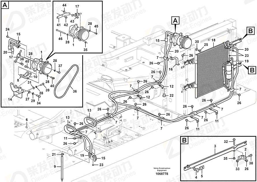 VOLVO Hose 14547923 Drawing