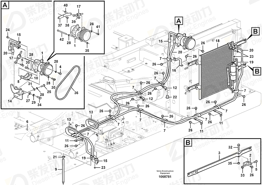 VOLVO Hose 14547840 Drawing