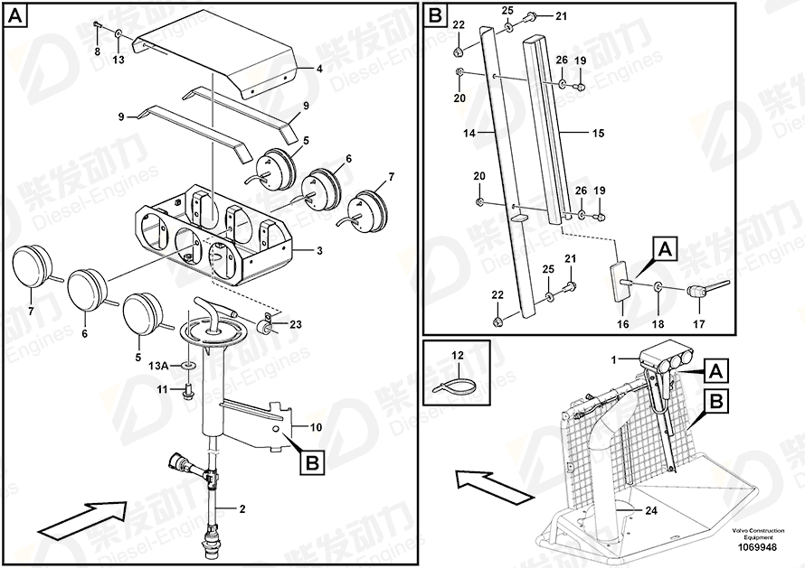 VOLVO Cable harness 17247873 Drawing VOLVO Cable harness 17247873 Drawing