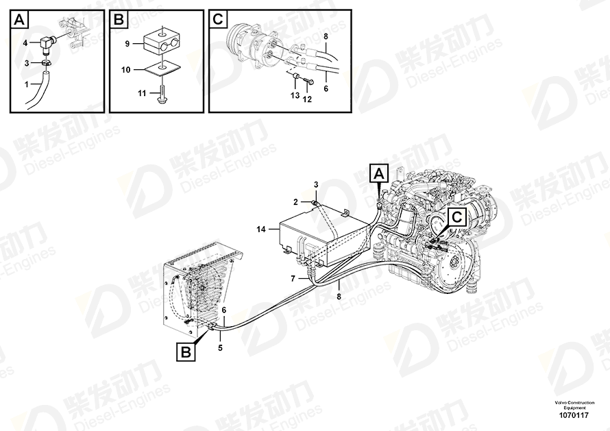 VOLVO Hose nipple 961606 Drawing