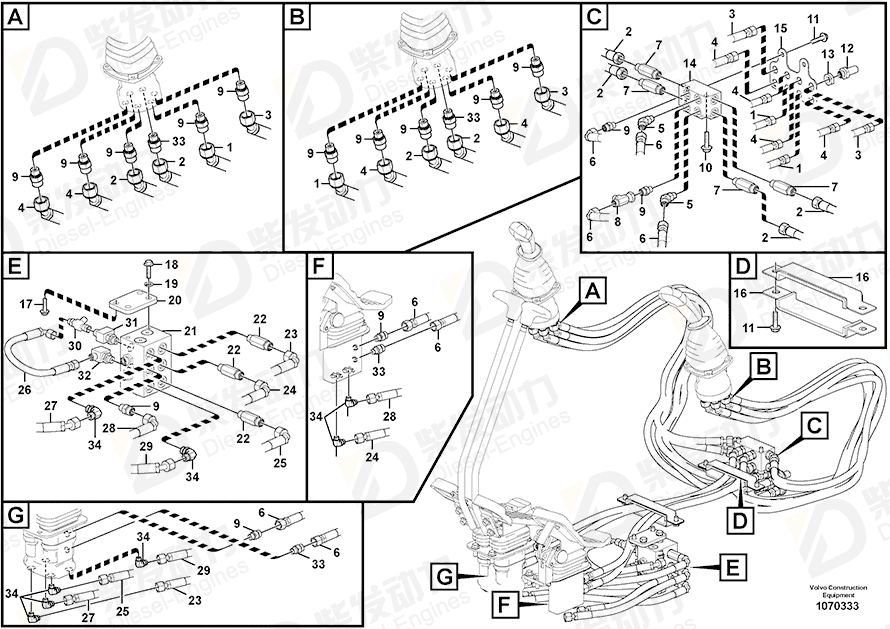 VOLVO Hose assembly 937218 Drawing VOLVO Hose assembly 937218 Drawing
