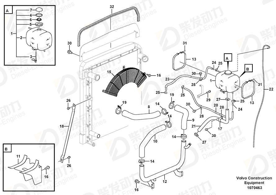 VOLVO Cooling hose SA9962-00912 Drawing