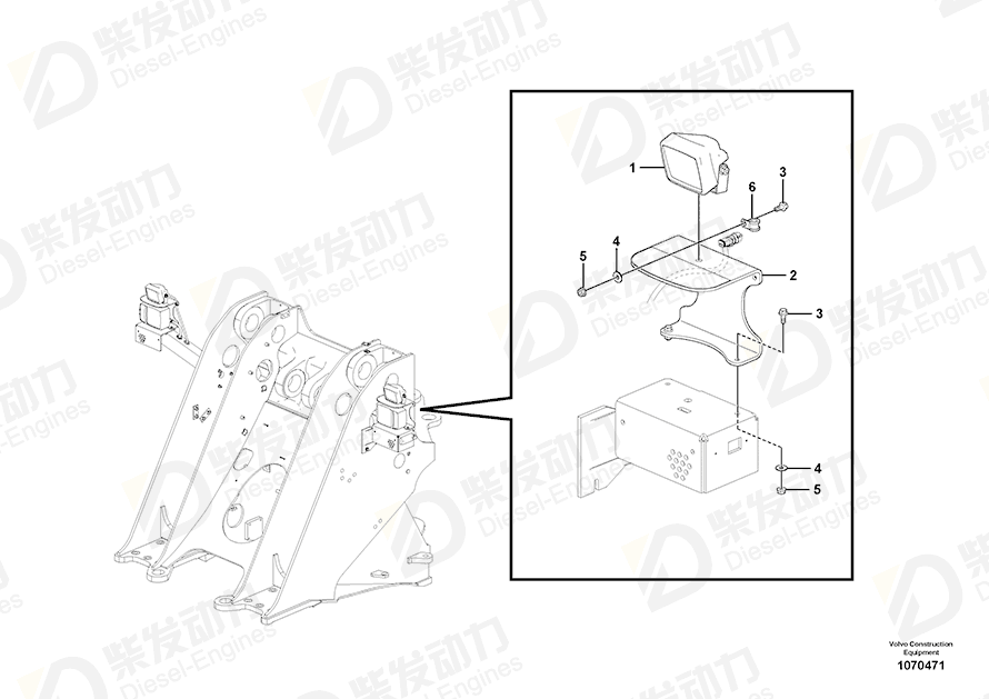 VOLVO Work lamp 15670553 Drawing