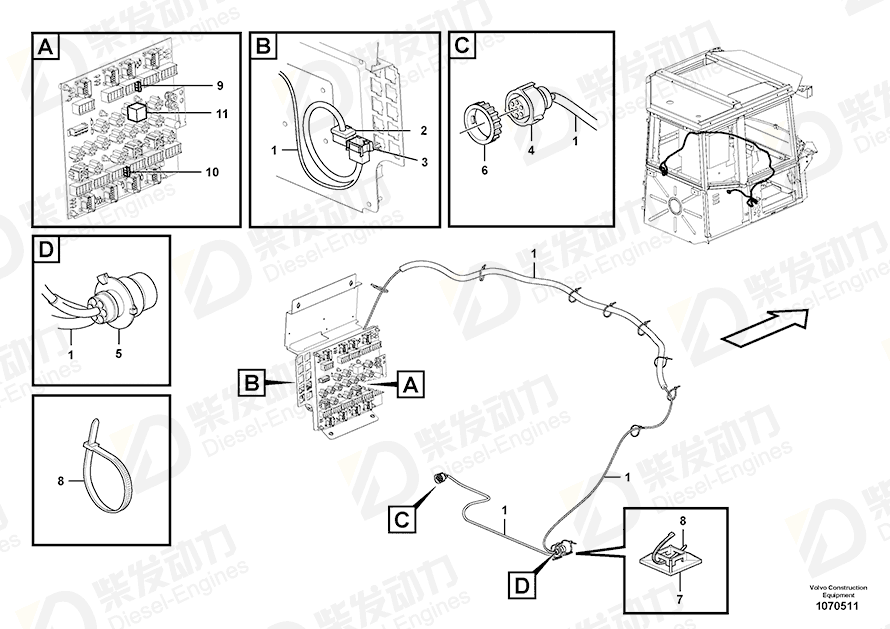 VOLVO Cable harness 17309575 Drawing
