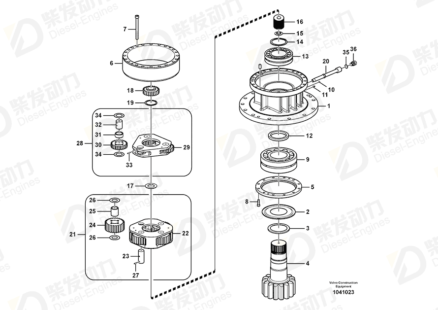 VOLVO NEEDLE BEARING SA7117-30230 Drawing