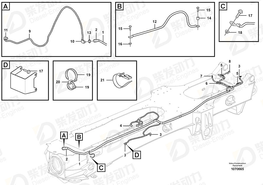 VOLVO Cable harness 17212805 Drawing