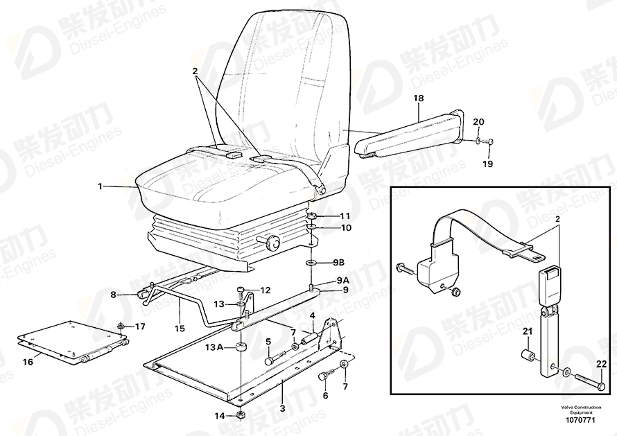 VOLVO Slide rail 11007289 Drawing VOLVO Slide rail 11007289 Drawing