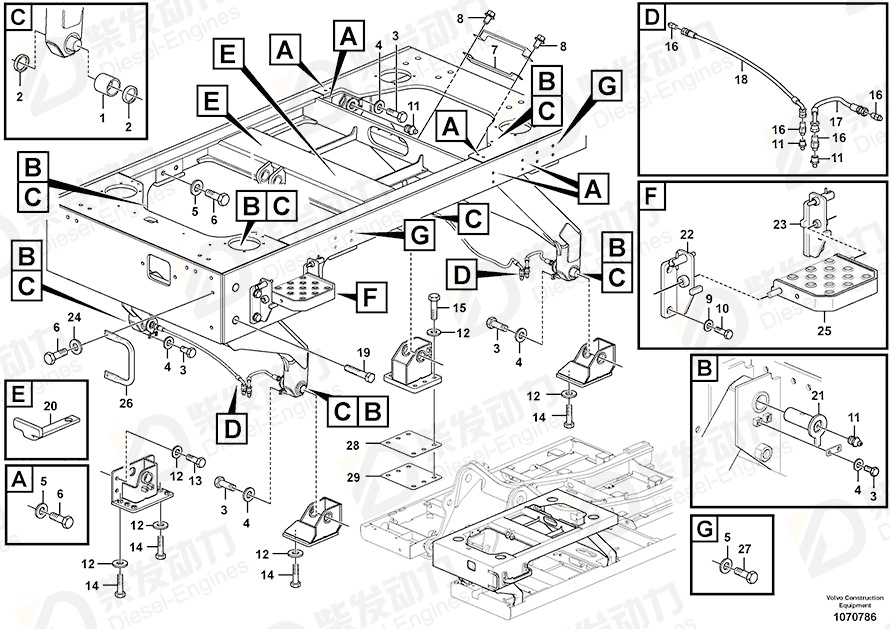 VOLVO Hose assembly 14880681 Drawing VOLVO Hose assembly 14880681 Drawing