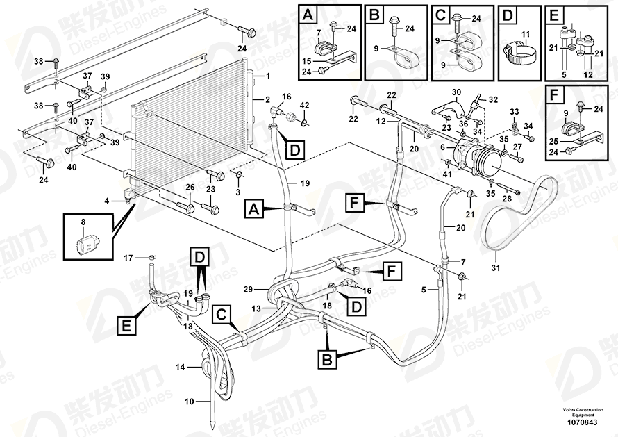 VOLVO V-BELT 14881276 Drawing