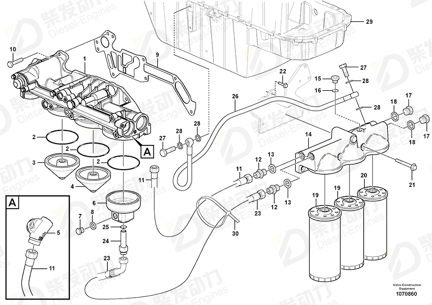 VOLVO Oil hose 17201861 Drawing