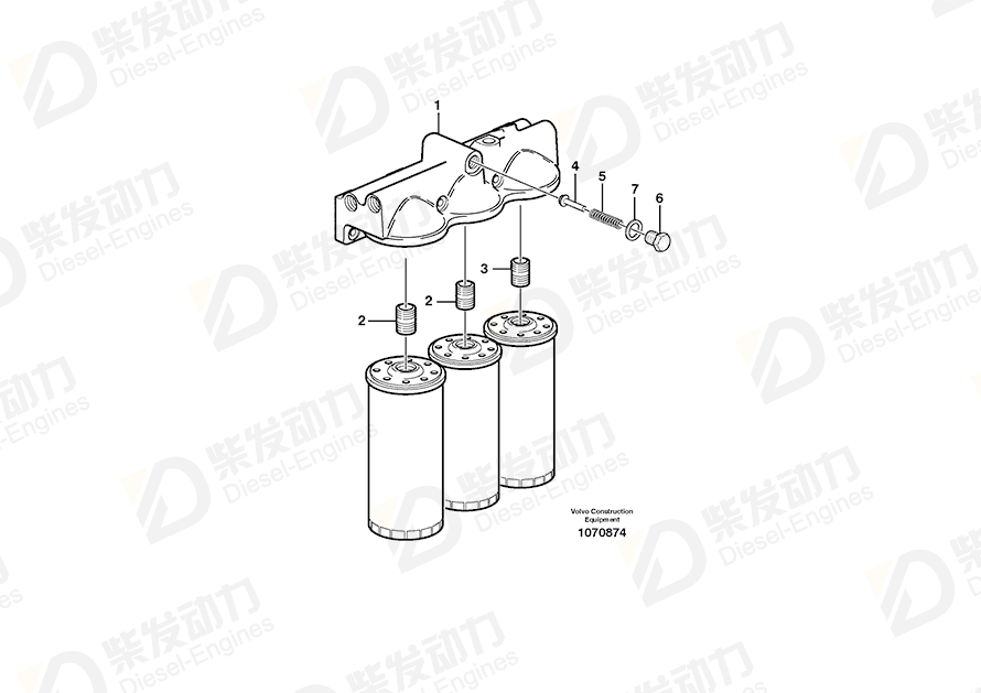 VOLVO Oil filter housing 17427991 Drawing