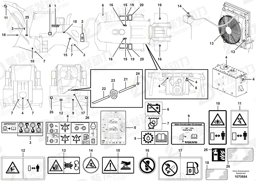 VOLVO Decal 14616023 Drawing