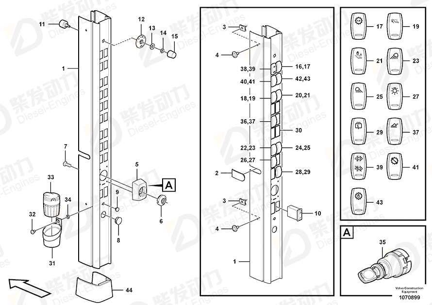 VOLVO Switch 70377101 Drawing