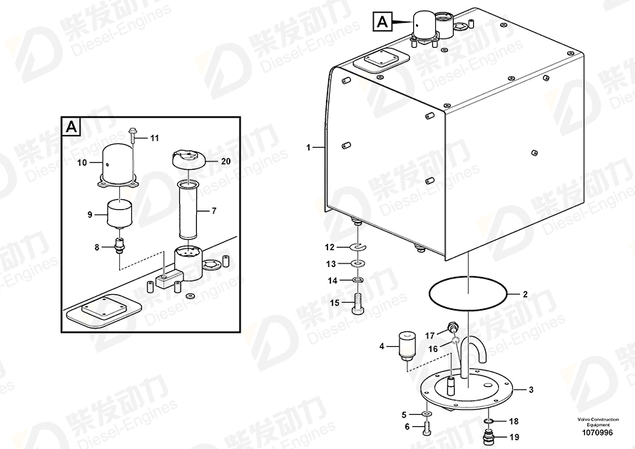 VOLVO Fuel tank 14683380 Drawing