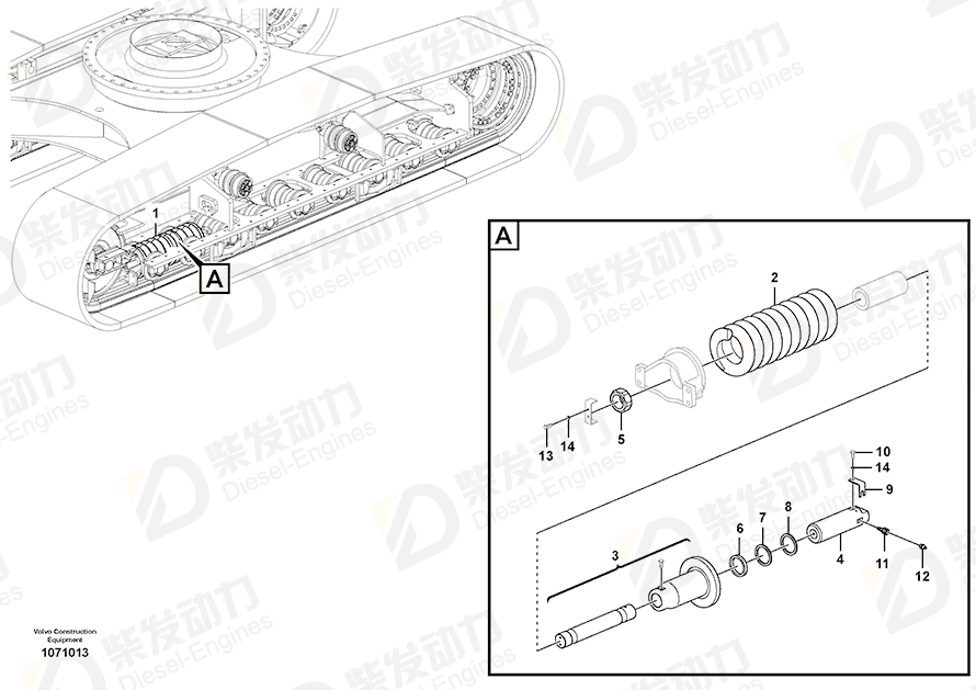 VOLVO Recoil spring 14674060 Drawing VOLVO Recoil spring 14674060 Drawing