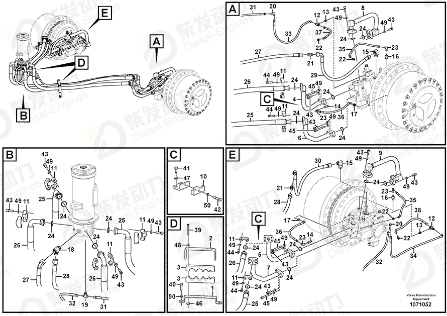 VOLVO Hose assembly 15127432 Drawing VOLVO Hose assembly 15127432 Drawing