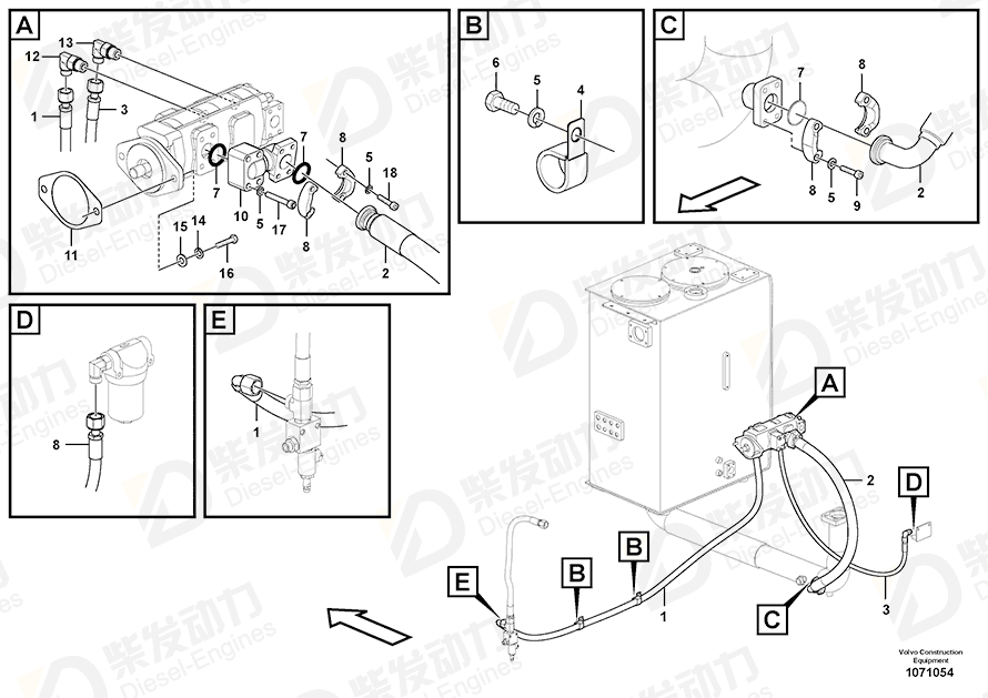 VOLVO Hose 14612485 Drawing