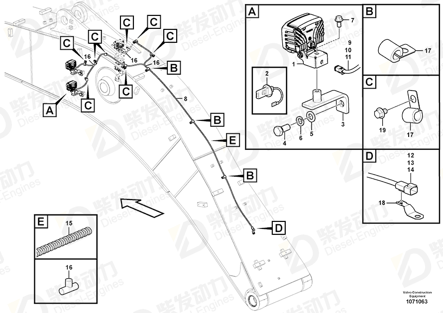 VOLVO Cable harness 14645764 Drawing VOLVO Cable harness 14645764 Drawing