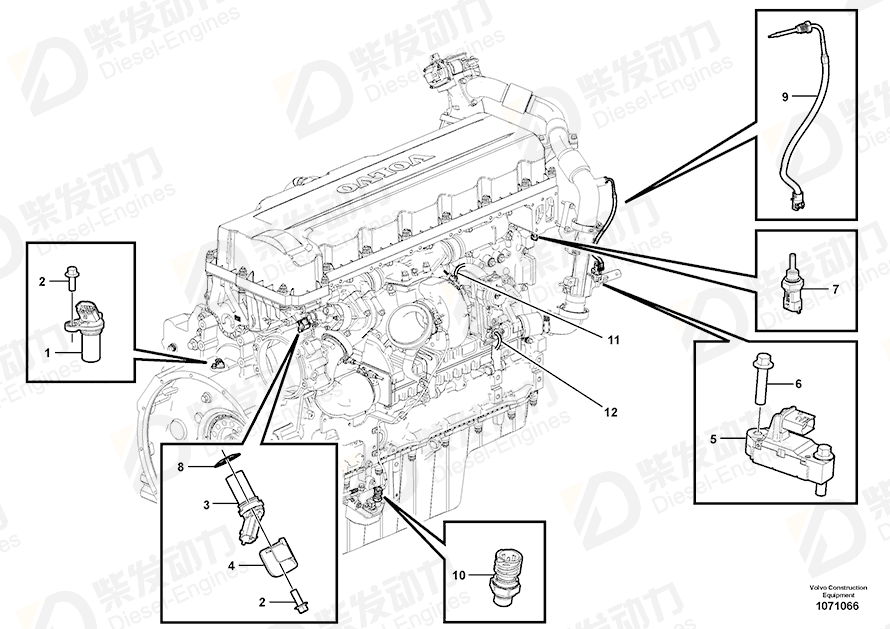 VOLVO Pressure sensor 21634076 Drawing