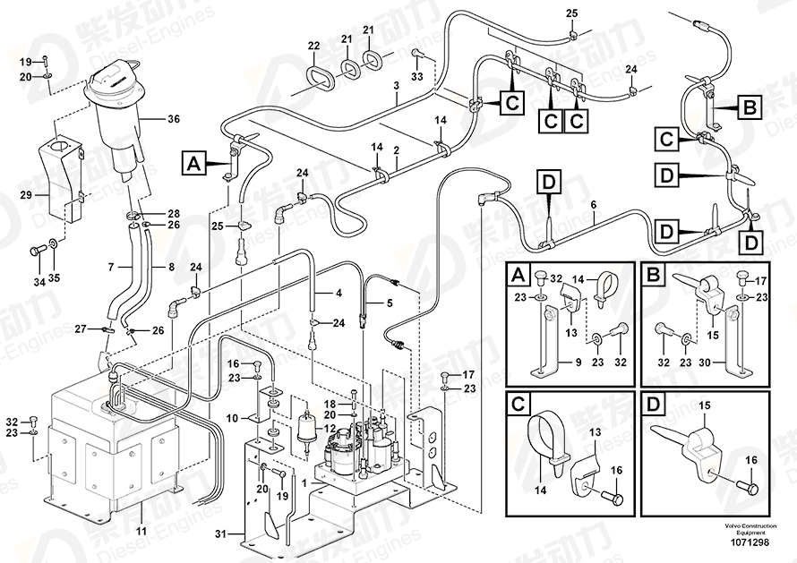 VOLVO Hose 14650504 Drawing