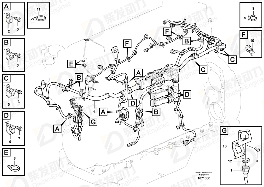 VOLVO Cable harness 17401007 Drawing