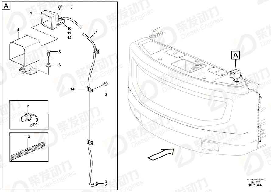 VOLVO Cable harness 14661448 Drawing