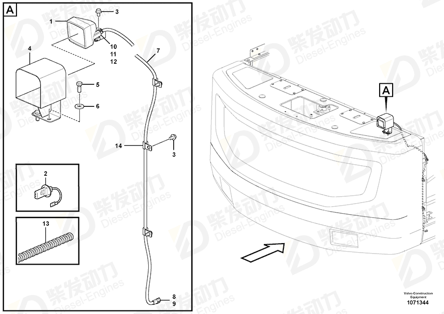 VOLVO Cable harness 14661448 Drawing VOLVO Cable harness 14661448 Drawing