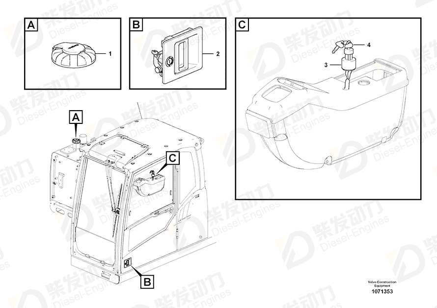 VOLVO Handle 14652325 Drawing