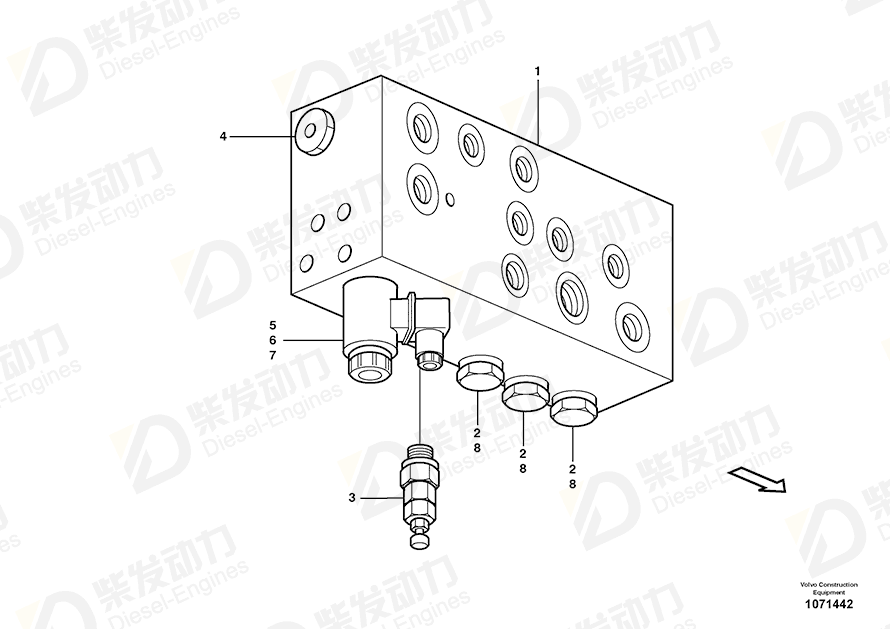 VOLVO Valve 11709502 Drawing