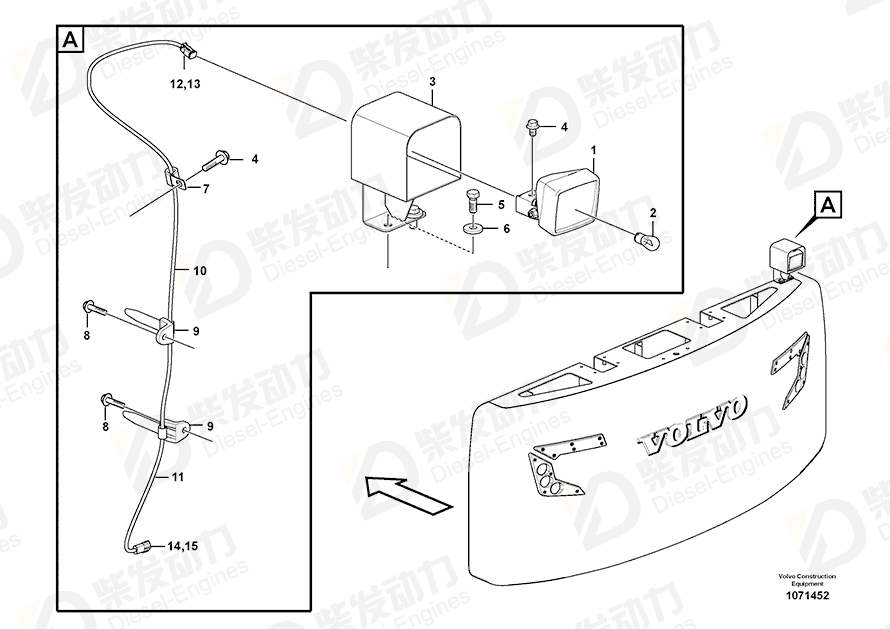 VOLVO Cable harness 14554930 Drawing VOLVO Cable harness 14554930 Drawing