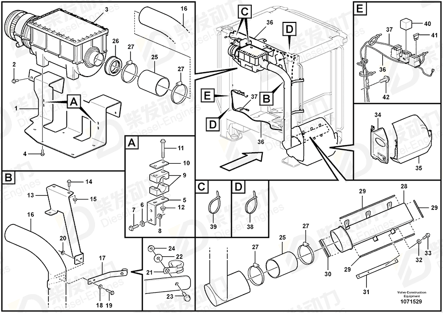 VOLVO Hose clamp 943483 Drawing