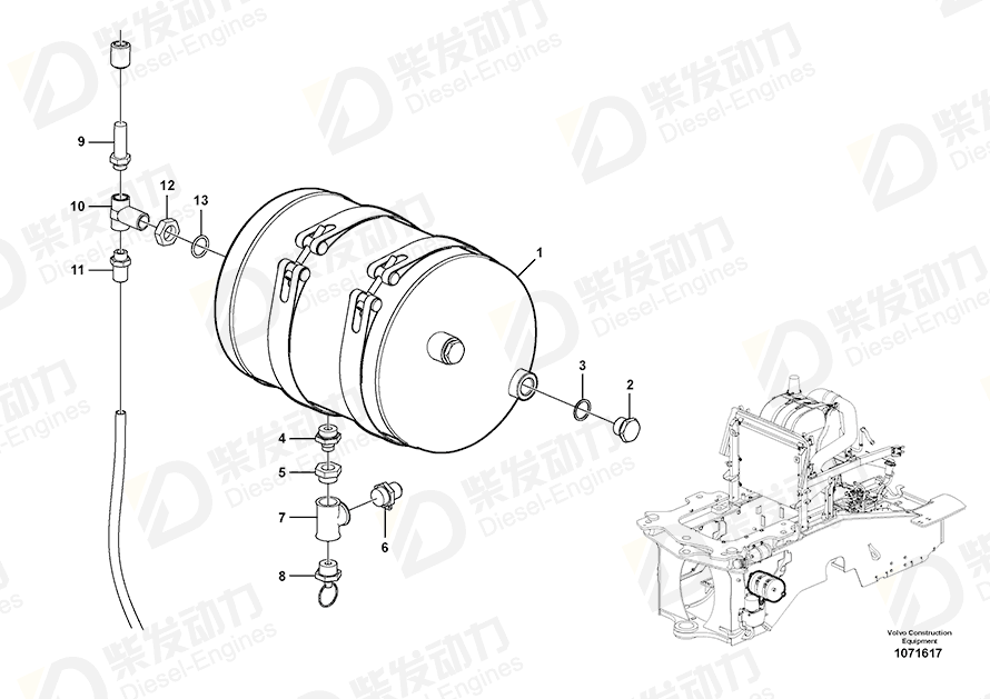 VOLVO Air tank 20772295 Drawing