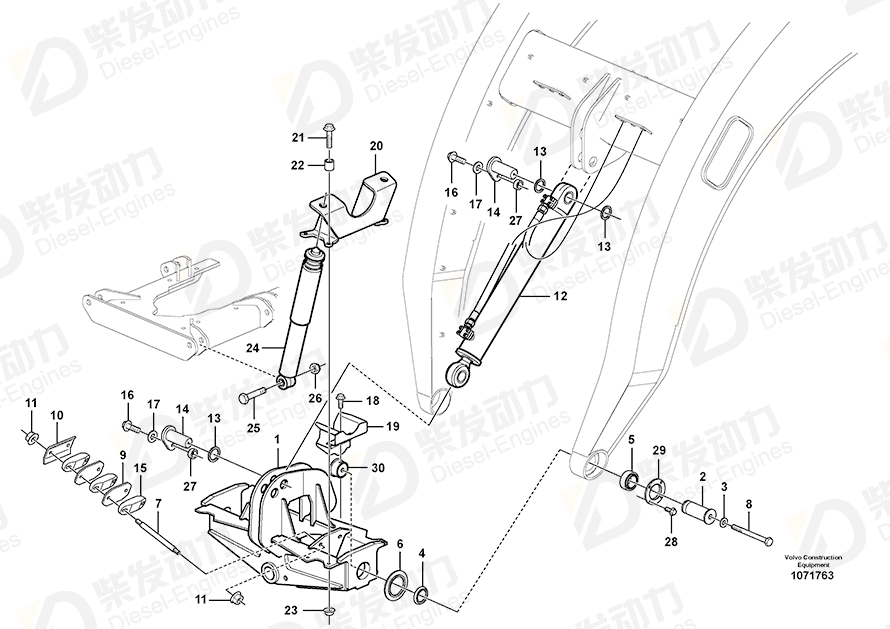 VOLVO Shock absorber 11119173 Drawing VOLVO Shock absorber 11119173 Drawing
