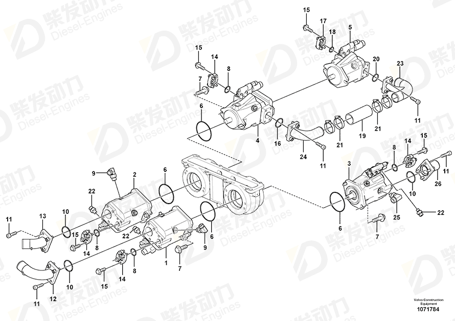 VOLVO Hydraulic pump 15140666 Drawing VOLVO Hydraulic pump 15140666 Drawing