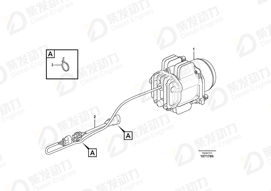 VOLVO Headlamp 17228546 Drawing