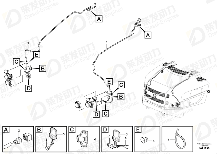 VOLVO Cable harness 17417670 Drawing