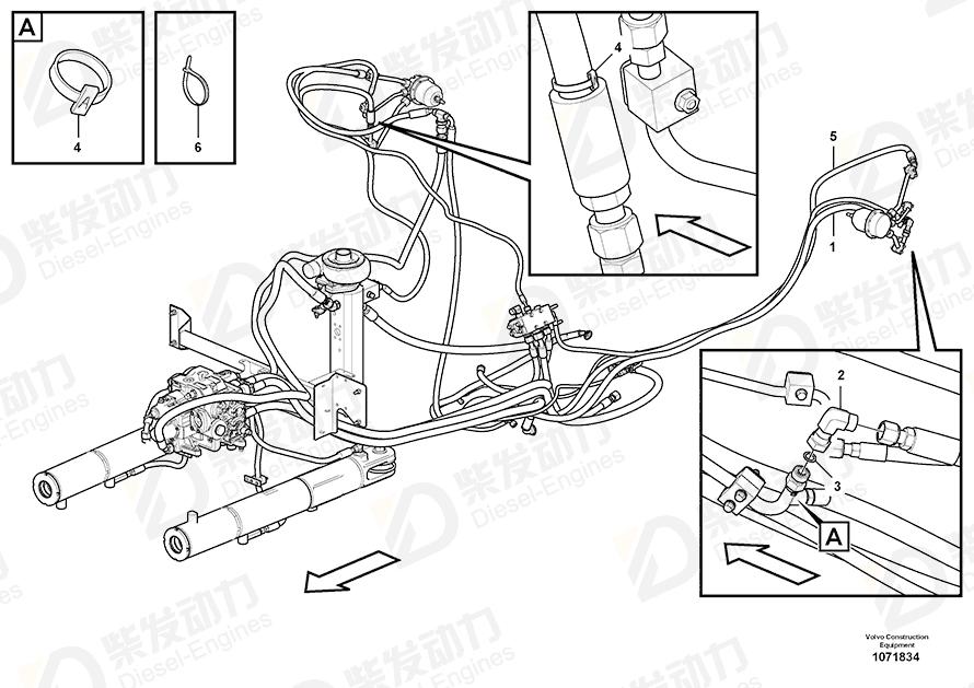VOLVO Hose assembly 17389072 Drawing VOLVO Hose assembly 17389072 Drawing