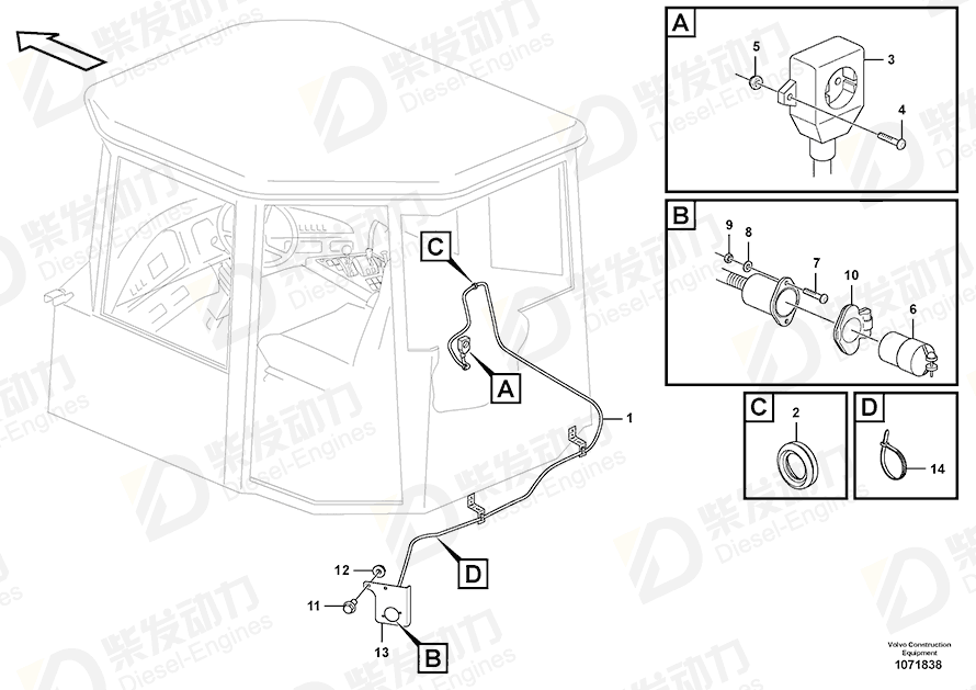 VOLVO Cable 11197928 Drawing