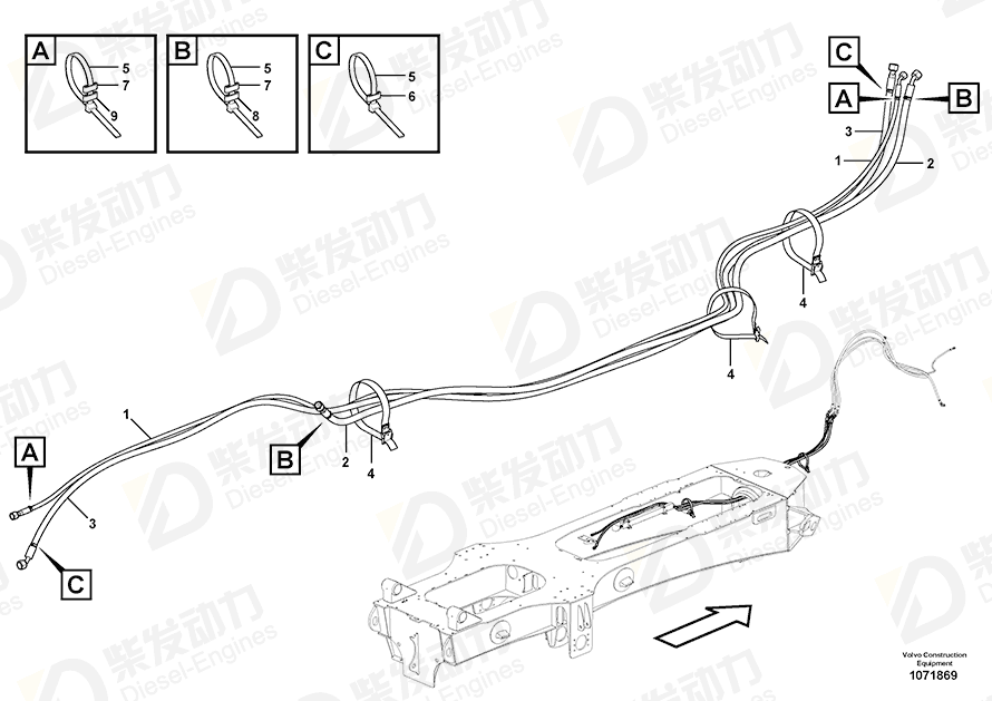 VOLVO Hose assembly 16254675 Drawing