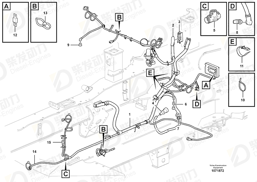 VOLVO Cable harness 17253988 Drawing VOLVO Cable harness 17253988 Drawing