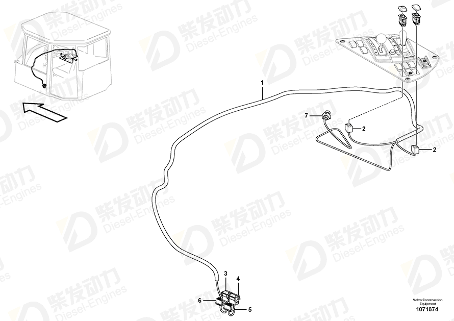 VOLVO Cable harness 17250077 Drawing VOLVO Cable harness 17250077 Drawing