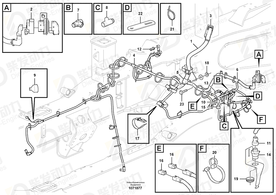 VOLVO Cable harness 17406850 Drawing