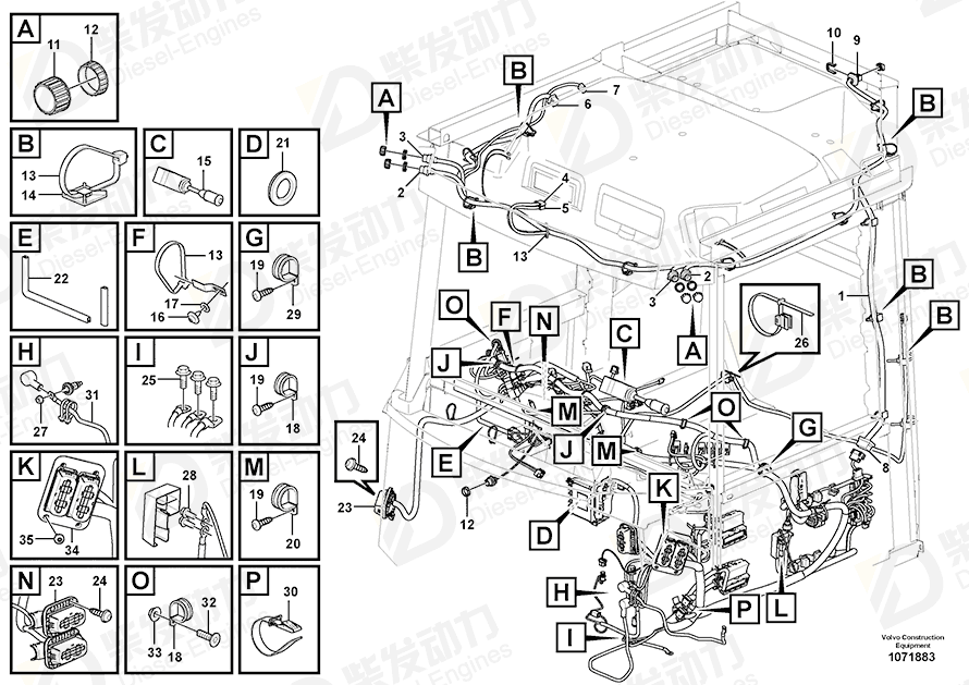 VOLVO Cable harness 17383892 Drawing