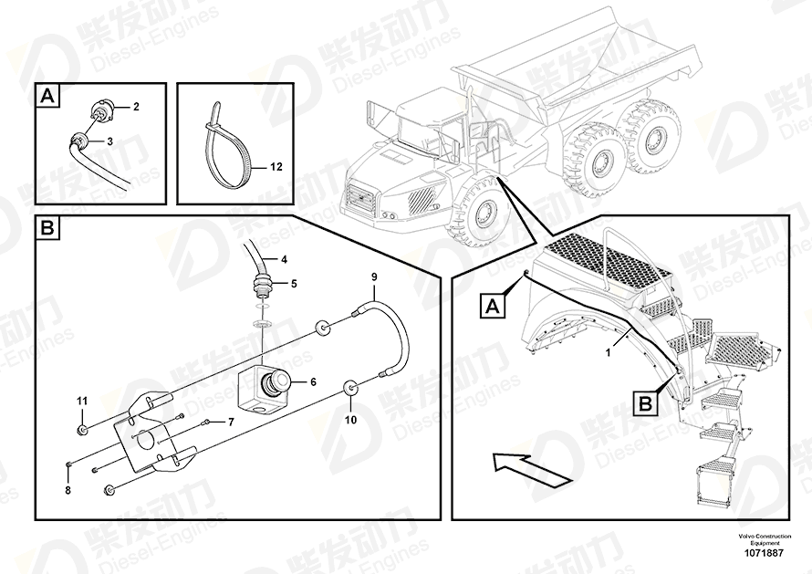 VOLVO Cable harness 17257444 Drawing VOLVO Cable harness 17257444 Drawing