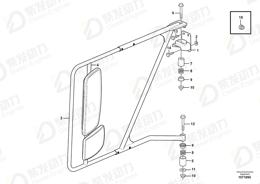 VOLVO Mirror brace 16623770 Drawing